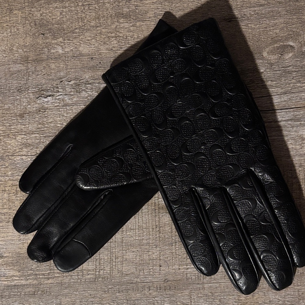 Coach Tan Wool and Leather Accessory
